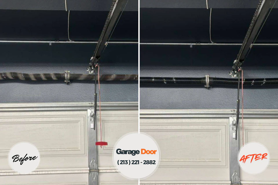 Before and after: garage door repair Rock Creek, AL